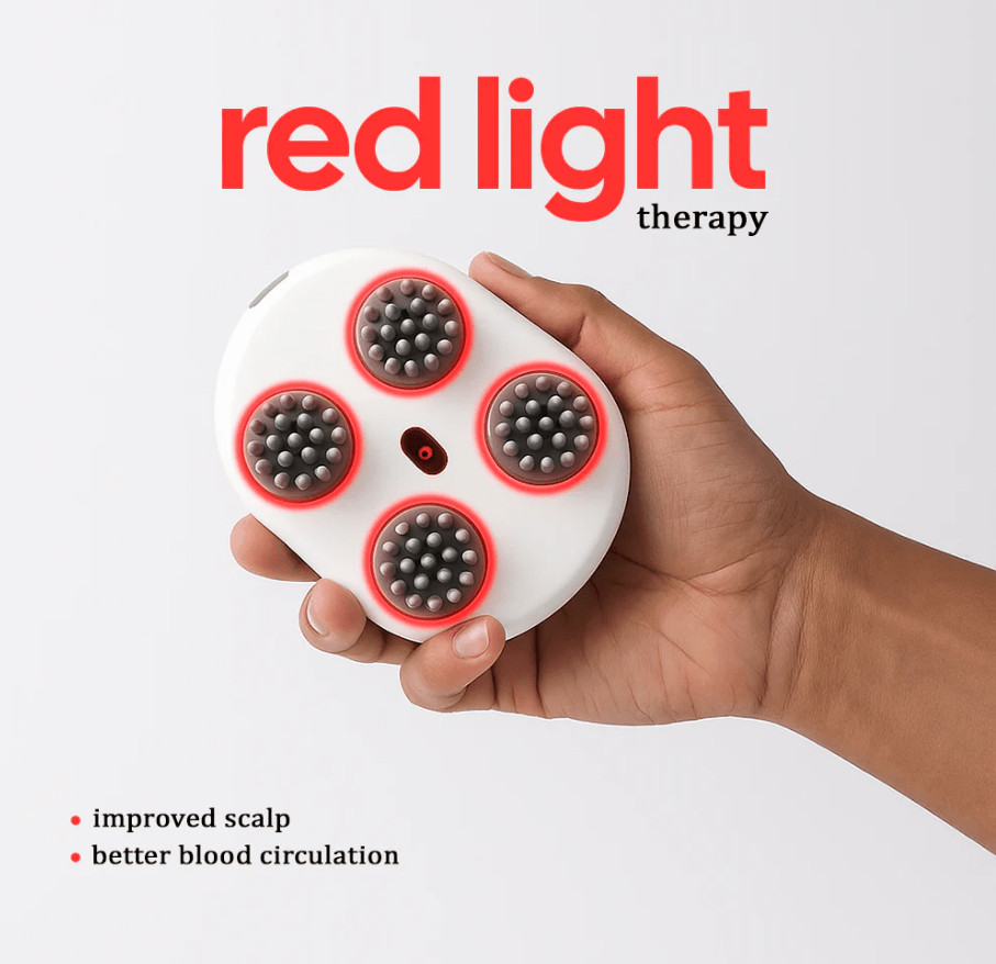 Electric Scalp Massager with Red Light Therapy