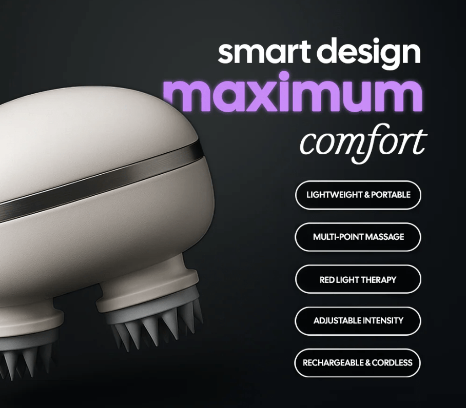 Electric Scalp Massager with Red Light Therapy