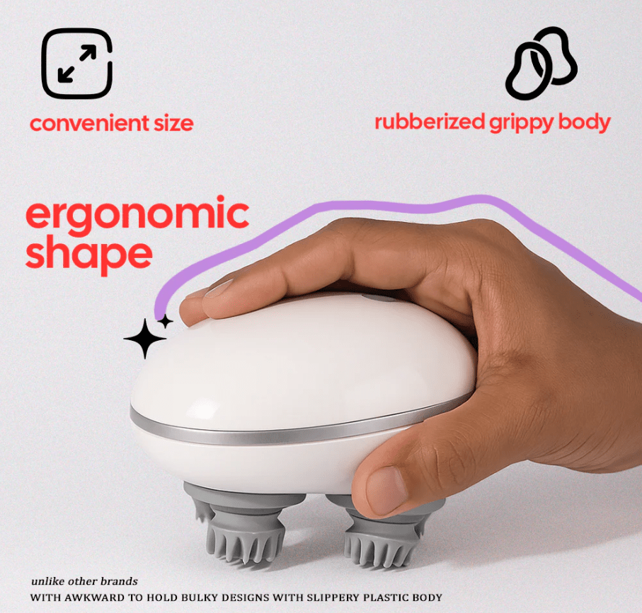 Electric Scalp Massager with Red Light Therapy